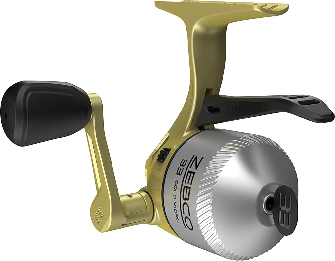 Zebco 33 Gold Spincast Fishing Reel, Changeable Right or Left-Hand Retrieve, All-Metal Gears, Pre-Spooled with Zebco Cajun Fishing Line