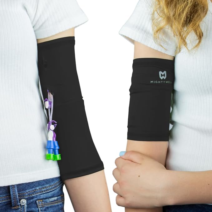 Mighty Well PICCPerfect PICC Line Cover: Soft Touch Double Layer PICC Line Arm Cover | PLC5 | Solid Black, X-Small
