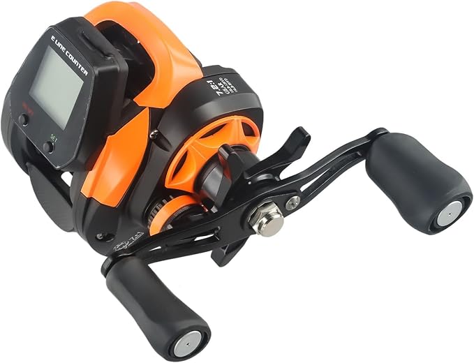 Digital Baitcasting Fishing Reel 7.2:1 Gear Ratio with Bite Alarm and Line Counter Depth Positioning, 10+1 BB Aluminum Spool for Saltwater Freshwater, Left or Right Hand Retrieve