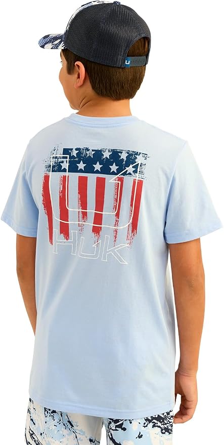 HUK boys Unisex Kids Short Sleeve Performance Tee, Kids Fishing T-shirt