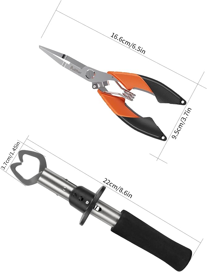 Fishing Tools Kit,Fishing Hook Remover Pliers, Fish Lip Gripper, Muti-Function Fishing Gear with Lanyard, Saltwater Resistant Fishing Accessories