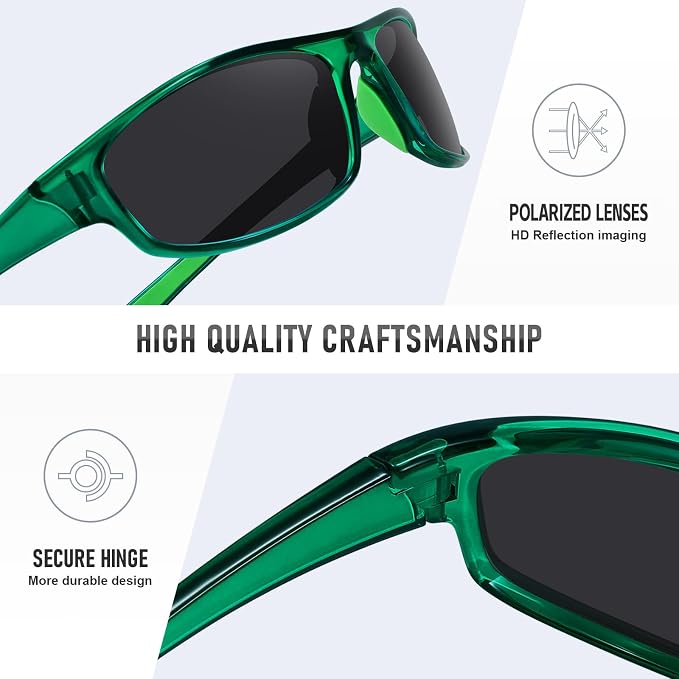 Sports Polarized Sunglasses for Men Women Wrap Around Sun Glasses Fishing Cycling Driving Running UV Protection