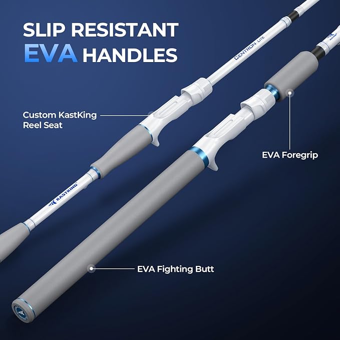 KastKing Centron Lite Travel Fishing Rods, Portable 4/5 Piece Spinning & Casting Rods, Extra Twin-Tip, IM6 Graphite Blanks, Stainless Steel Guides W/Ceramic Rings, Split or Full Rear EVA Handle