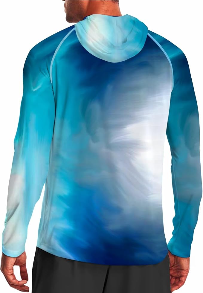 Men's UPF 50+ Sun Protection Hoodie Shirt Long Sleeve SPF Fishing Outdoor UV Hiking Lightweight Shirts