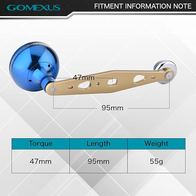 GOMEXUS Power Handle for Abu Garcia Ambassadeur C3/C4/S/SX 5000-7000 Round Fishing Reels Catfish Special Crank