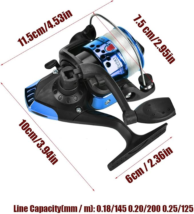 OUKENS Fishing Reel, 3 Colors Freshwater Plastic Plating Lightweight Spinning Fishing Reel Tackle Accessory