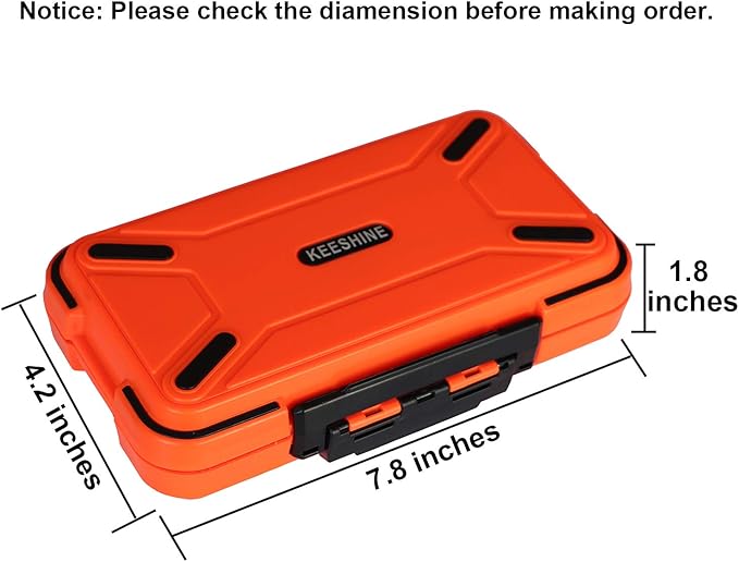 SMALL Fishing Tackle Box, Floating Storage Box, Double-Sided Fishing Lure Box with Adjustable Dividers Storage Jewelry Organizer Making Kit Container for Lure Hook Beads Earring Tool(Orange)