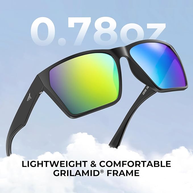 KastKing Beartrap Polarized Sports Fishing Sunglasses, With PuriVex Protective Lens Coating, Square Frame Design, Men Women