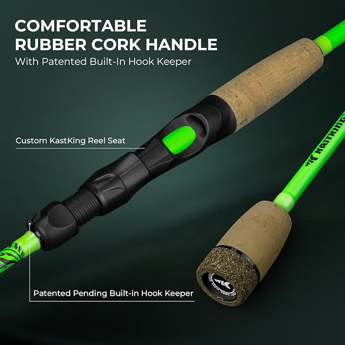 KastKing Zephyr Dual-Tip Fishing Rod and Reel Combo,Spinning & Baitcaster Combo,Dual Tips Section for Different Powers,IM6 Graphite 2-Piece Rod with Extra Tip,Sensitive & Powerful,Freshwater Fishing