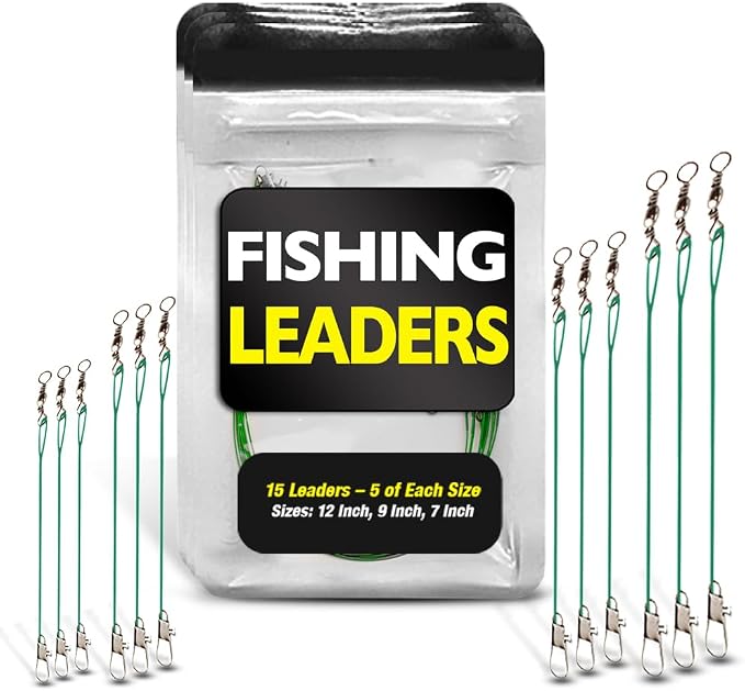 Fishing Leaders with Swivels - Carp - Pike - Catfish - Muskie - Walleye - Bass - Mackerel - Snapper