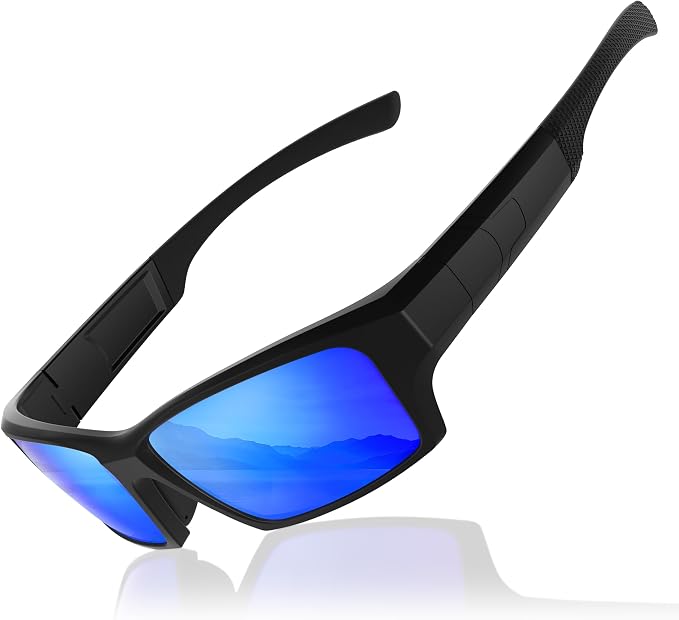 Polarized Sports Sunglasses for Men Women - Wrap Around Sun Glasses with UV Protection Fishing Cycling Running