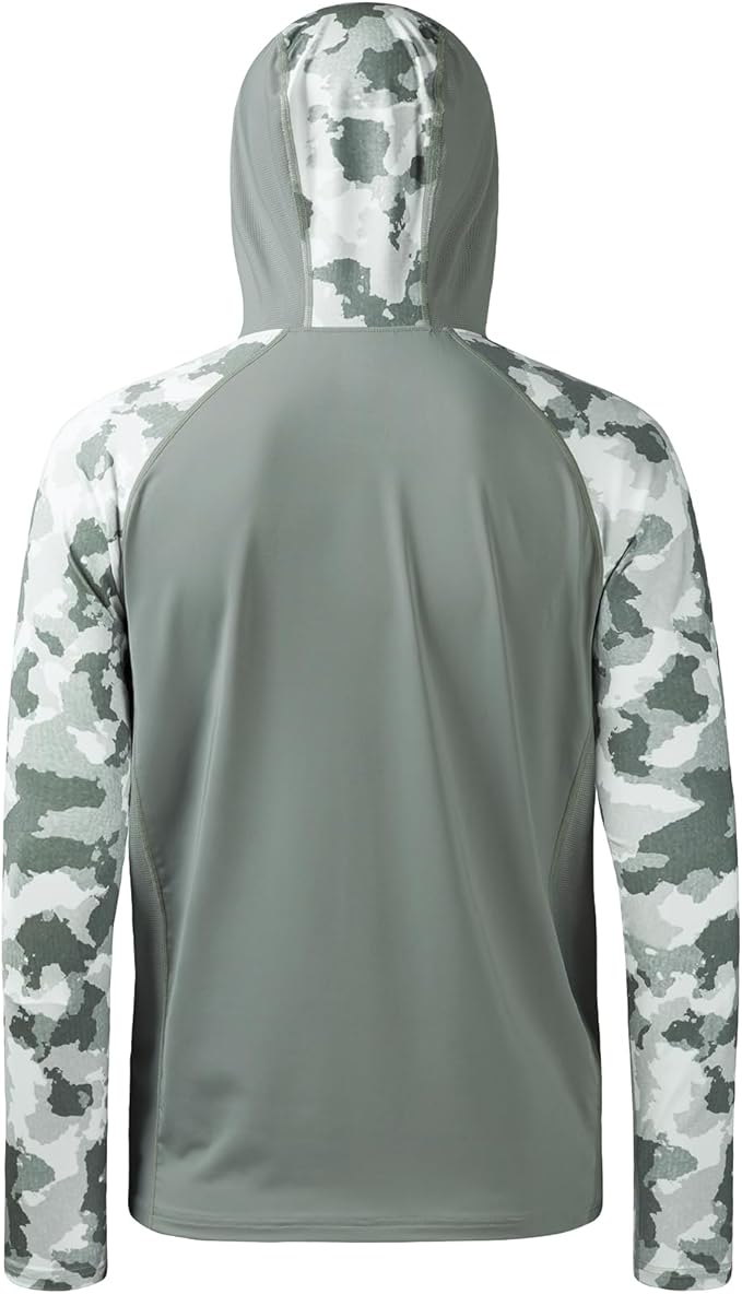 BASSDASH Men’s UPF 50 Performance Fishing Shirt Cooling Hoodie Camo Long Sleeve FS17M
