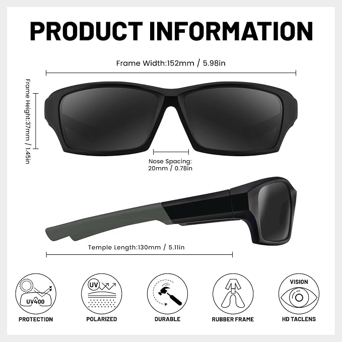 Polarized Sports Sunglasses for Men Women,Driving Fishing Cycling Mountain Bike Sunglasses UV400 Protection