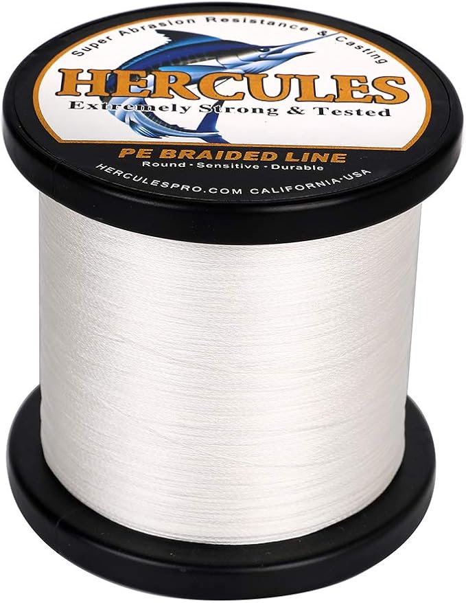 HERCULES Cost-Effective Super Cast 8 Strands Braided Fishing Line 10LB to 300LB Test for Salt-Water,109/328/547/1094 Yards(100M/300M/500M/1000M),Diam.#0.12MM-1.2MM,Hi-Grade Performance,Variety Colors
