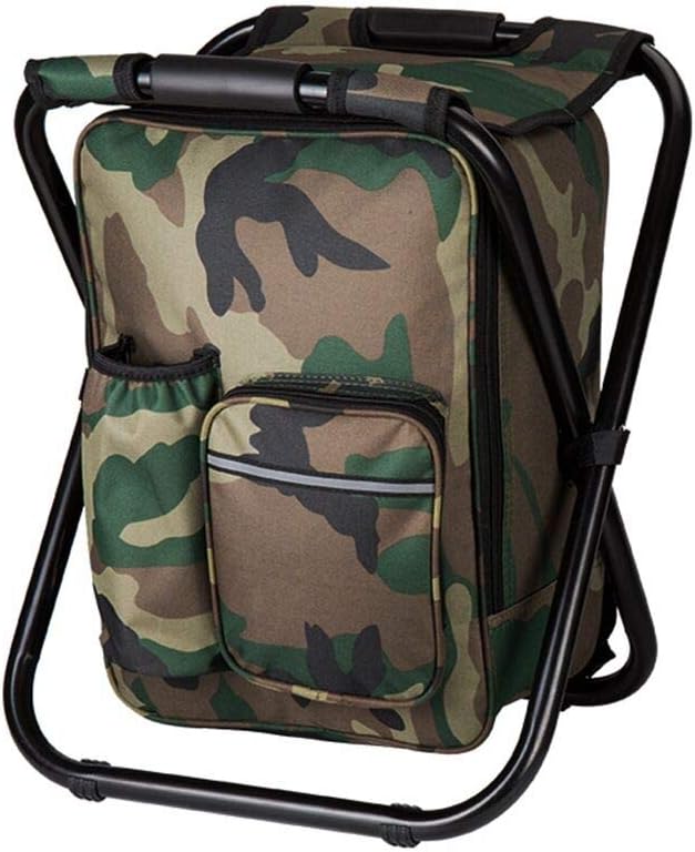 FCFKUK Bright starl Multifunction Folding Cooler and Stool Backpack, Hiking Camouflage Seat Table Bag Camping Gear for Outdoor Indoor Fishing Travel Beach