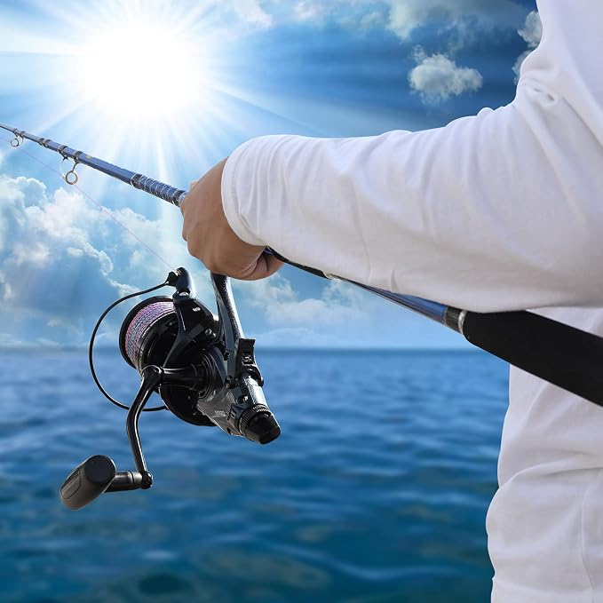 Sougayilang 10000/12000/14000 Surf Spinning Reel - 13+1 Stainless Bearings for Ultra Smooth Drag, Powerful Saltwater Fishing Reel for Heavy Duty Surf Casting