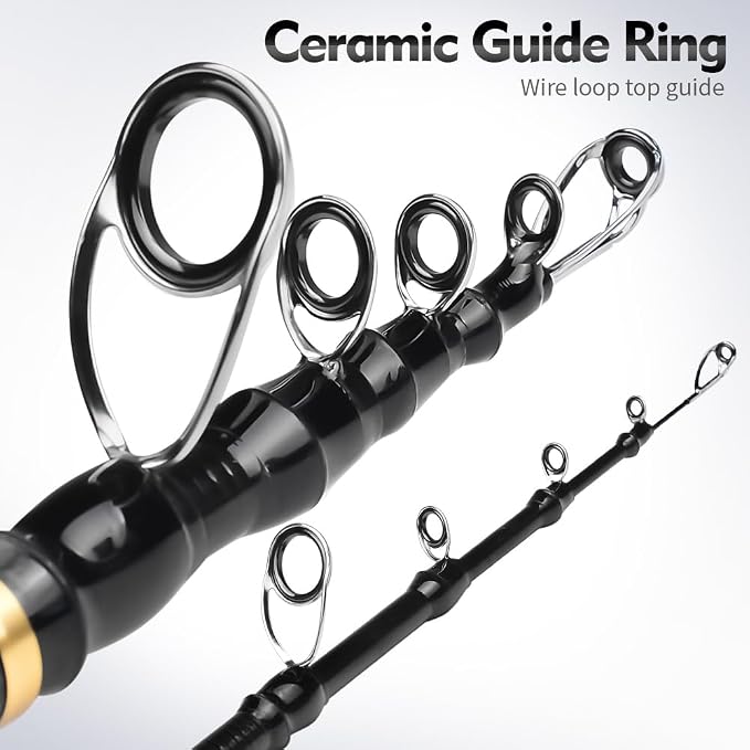 Fishing Rod and Reel Combo - Carbon Fiber Telescopic Fishing Pole with 2000 Spinning Reel Combos - Sea Saltwater Freshwater Ice Bass Fishing Tackle Set Fishing Rods Kit Fishing Poles and Reels Combo