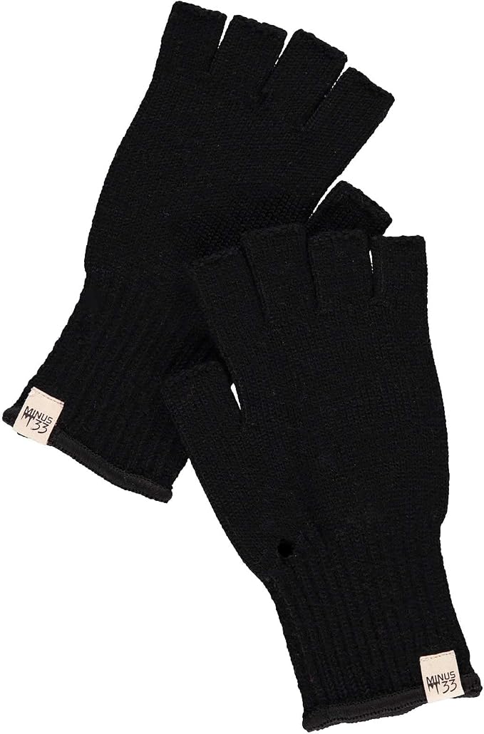 Merino Wool Fingerless Gloves - Hunting and Fishing Liner - Half Finger Warm Knitted Gloves