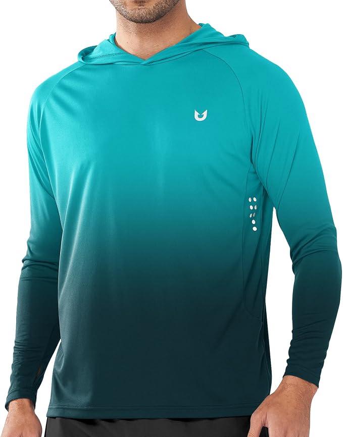 NORTHYARD Men's UPF 50+ Rash Guard Hoodie Long Sleeve Sun Protection Shirt Fishing Swim Beach Hiking Quick Dry Lightweight