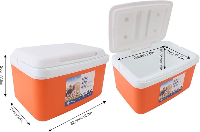Insulated Portable Cooler Efficient Warm Cold Insulation Portable Hard Cooler Box Ice Cooler for Camping Picnic Beach Drink Beverage Fishing