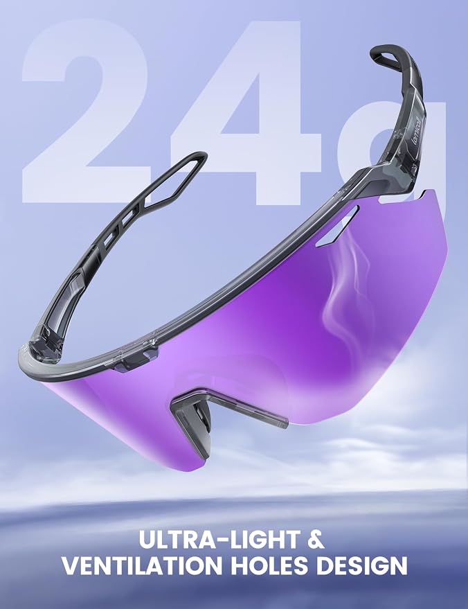 Lamicall 24g Polarized Sports Sunglasses for Men Women - UV400 Protection Sun Glasses for Baseball Running Cycling Fishing