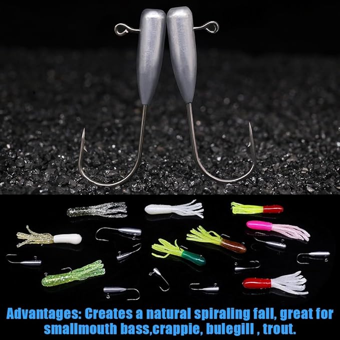 Tube Jig Heads for Crappie, Panfish, and Bass Fishing - 24 Pack