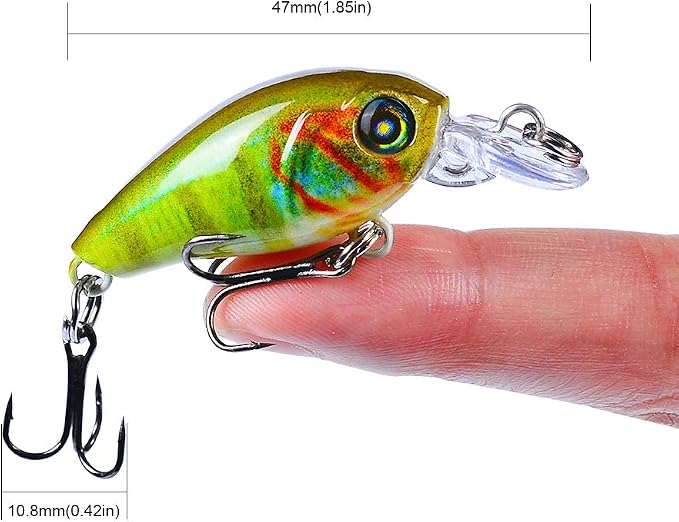 Mini Crankbait Fishing Lures Kits Swimbait Wobbler Hard Baits for Bass Trout Pike Freshwater and Saltwater 10pc-20pc/pack