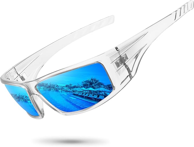 Polarized Sports Sunglasses for Men Women Unbreakable Frame Cycling Fishing Wrap Around Sunglasses UV400 Protection