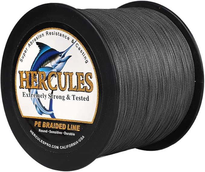HERCULES Cost-Effective Super Cast 8 Strands Braided Fishing Line 10LB to 300LB Test for Salt-Water,109/328/547/1094 Yards(100M/300M/500M/1000M),Diam.#0.12MM-1.2MM,Hi-Grade Performance,Variety Colors