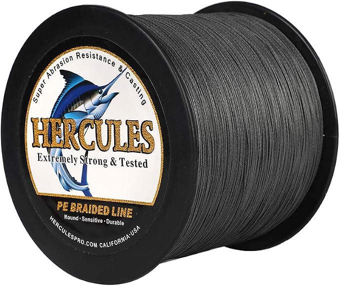 HERCULES Cost-Effective Super Cast 8 Strands Braided Fishing Line 10LB to 300LB Test for Salt-Water,109/328/547/1094 Yards(100M/300M/500M/1000M),Diam.#0.12MM-1.2MM,Hi-Grade Performance,Variety Colors