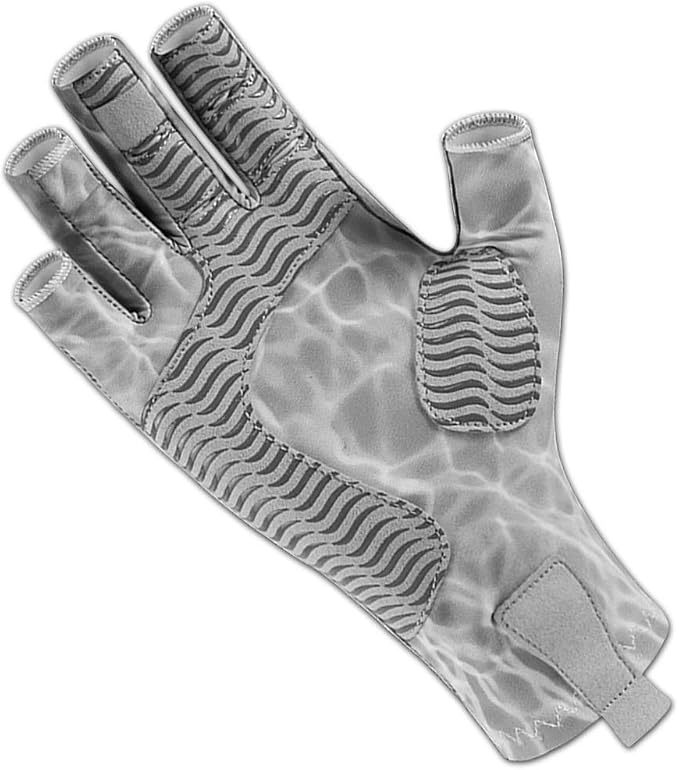 Fishoholic UPF50+ Fingerless Fishing Gloves - Sticky Grip Sun Protection Glove - Kayaking Paddling or Rowing