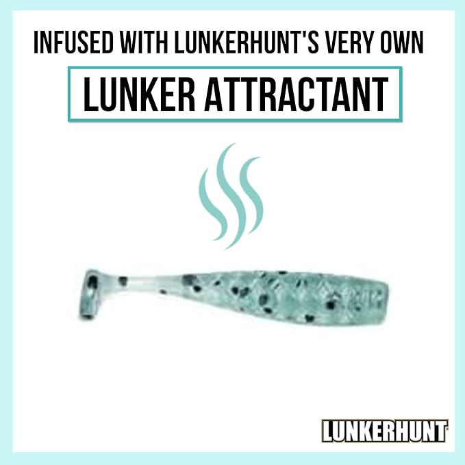 LUNKERHUNT Fishing Jar with Unique Scent Attractant | 1.5-Inch Durable Bait for Ice Fishing | Reusable Soft Plastic Lure for Bass, Trout and Pike