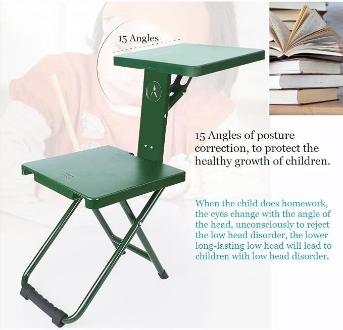 Folding Camping Chair Stool Portable Fishing Stool, Multi-Functional 3 in 1 Folding Chair with Side Table for Outdoor Camping, Hunting, Hiking, Beach, Picnic