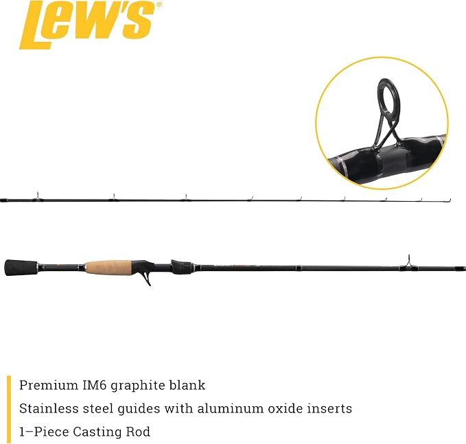 Lew's American Hero Tier 1 Casting Fishing Rod, HM50 Graphite Blank with Stainless Steel Guides, Split Grip EVA Handle, Multicam