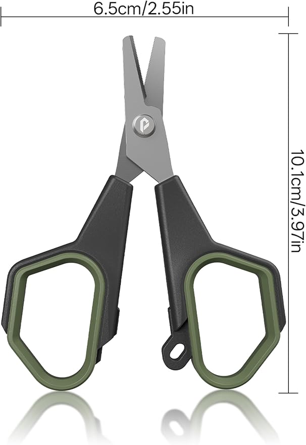 3.9" Fishing Scissors,Stainless Steel Fishing Line Cutter for Fishing Braided Line,Non-Slip Grip Small Fishing Scissors for Saltwater