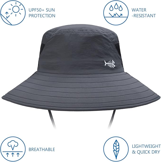 BASSDASH UPF 50+ Breathable Sun Hat with Removable Face Cover and Neck Flap Wide Brim Bucket Hat for Fishing Hiking Men Women