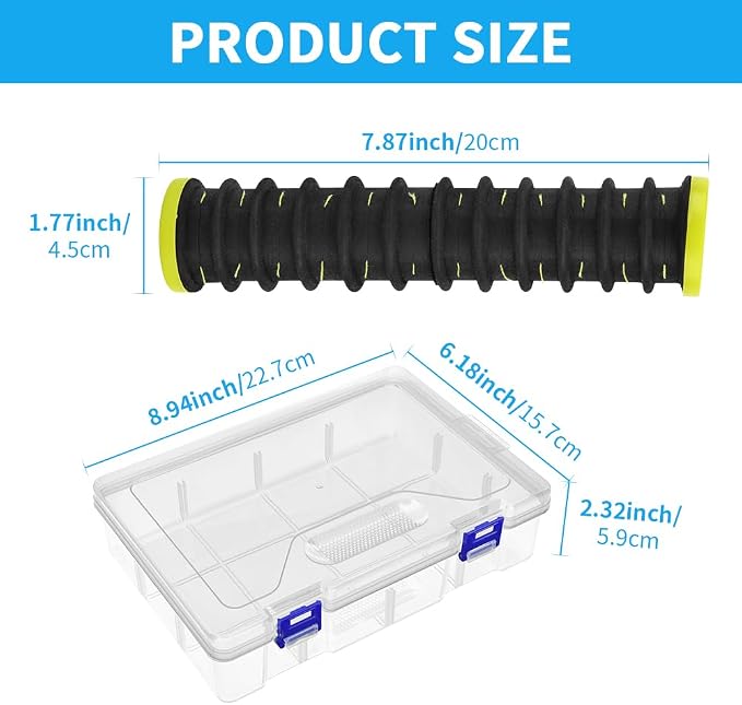 3 Pcs Fishing Leader Storage Organizer, EVA Foam Fishing Line Organizer with 12 Line Slots for Storing Lines Winding Board Rigs Holder Leader Tray Hook Keeper, with Tackle Box
