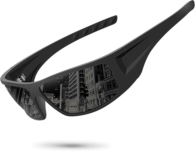 Polarized Sports Sunglasses for Men Women Unbreakable Frame Cycling Fishing Wrap Around Sunglasses UV400 Protection
