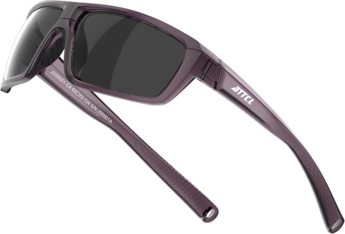 ATTCL Polarized Sunglasses Men for Fishing: UV Protection Lightweight TR90 Sports Wrap Sun Glasses Driving Golf Running