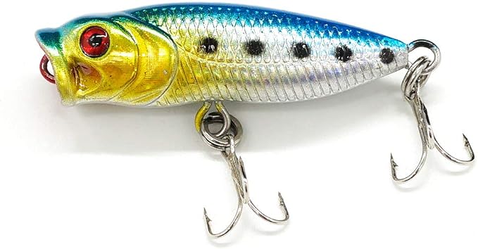 Seasky Fishing Plug Lures Micro Popper Topwater Trout Attack in Freshwater
