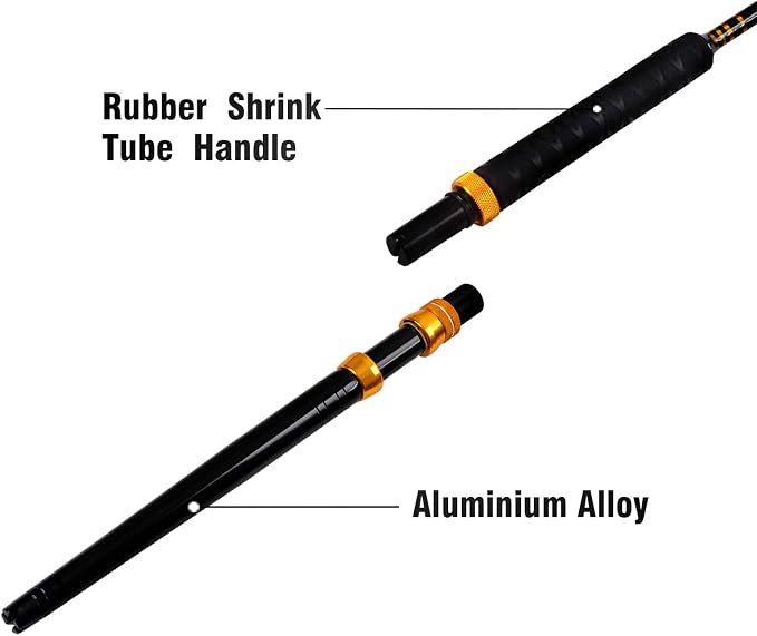 Fiblink Bent Butt Fishing Rod 2-Piece Saltwater Offshore Trolling Rod Big Game Roller Rod Conventional Boat Fishing Pole
