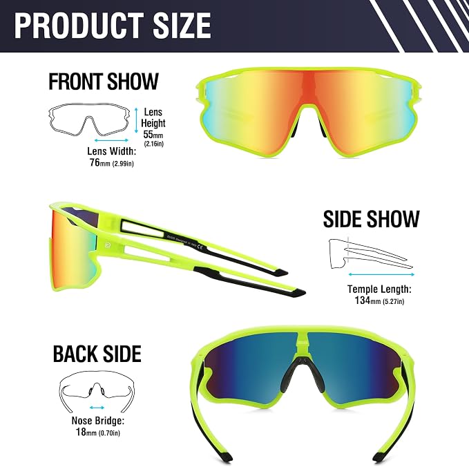 DUCO Polarized Sports Sunglasses for Men Women: UV400 Protection 24g Wrap Around Glasses for Baseball Running Hiking DC0023