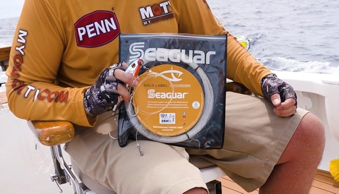 Seaguar Gold Label Big Game 100% Fluorocarbon Fishing Line Leader, 25 Yards, Multiple Weight Limits