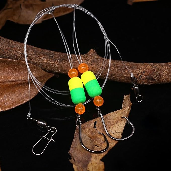 Pompano-Rigs-for-Surf-Fishing-Saltwater-Gear with Double Circle & Wide Gap Hook-6-Pack Surf Fishing Tackle