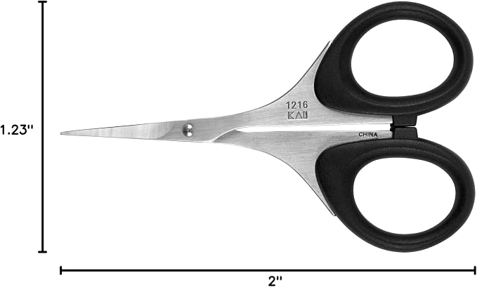 Kershaw Skeeter 3 Precision Fine Tip Scissors, Black, Stainless Steel Blades, Multi-Purpose Scissors for Fly Tying and Trimming, for Cutting Deer Hair, Wire and Tinsel