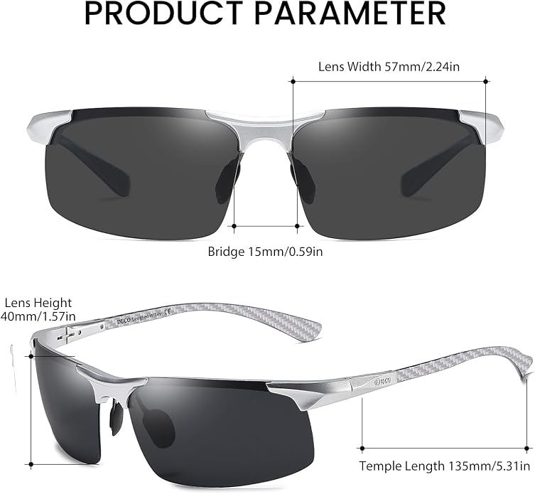 DUCO Polarized Sunglasses Mens Ultralight Carbon Fiber Sun Glasses for Men Driving Sports Fishing UV400 Protection DC8277