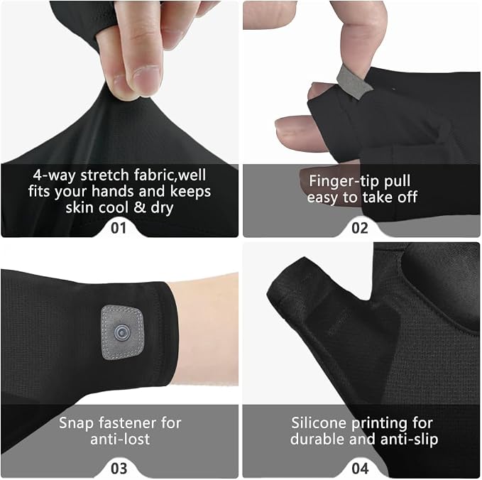 Unisex UV Protective Fingerless Gloves UPF 50+ Sun Glove for Outdoor Fishing Cycling Hiking Driving Kayaking