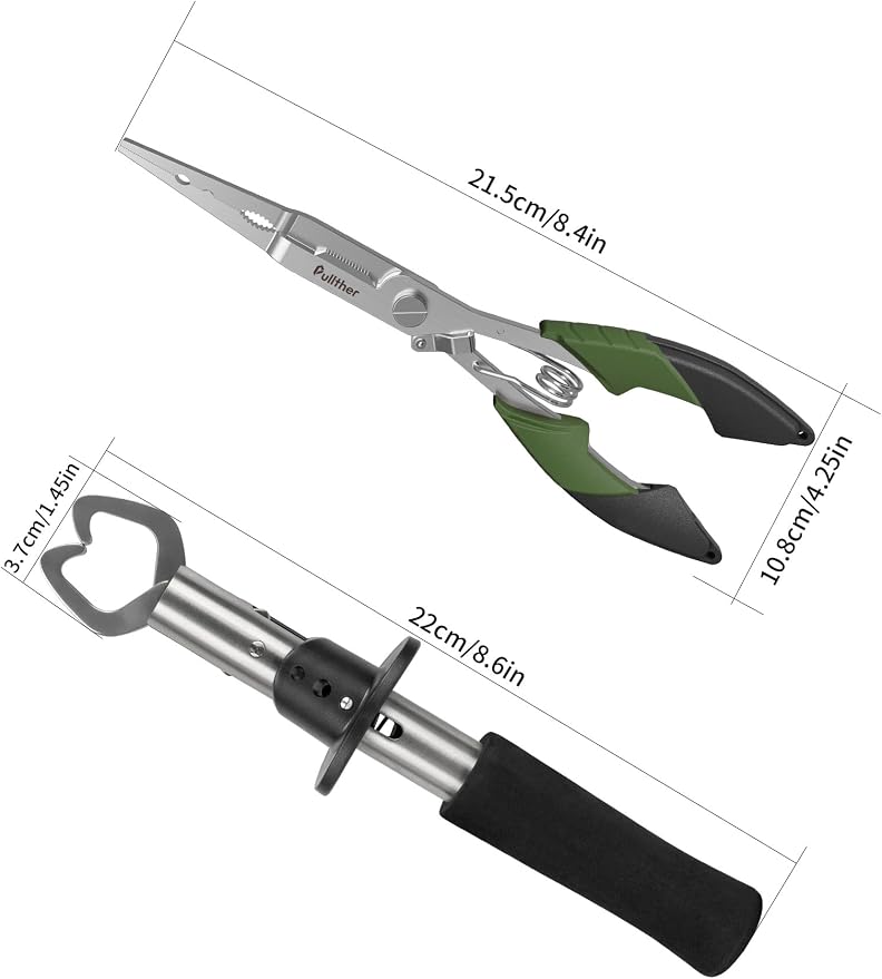 Fishing Tools Kit,Fishing Hook Remover Pliers, Fish Lip Gripper, Muti-Function Fishing Gear with Lanyard, Saltwater Resistant Fishing Accessories