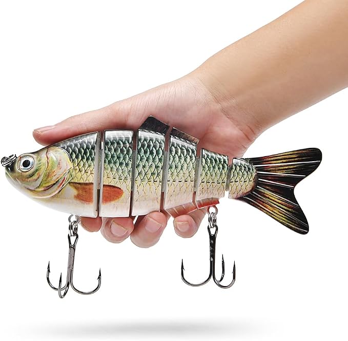Large Multi Jointed Fishing Lures Bait,Big Giant Fishing Bass Lures,Crankbaits Swimbaits with Treble Hook