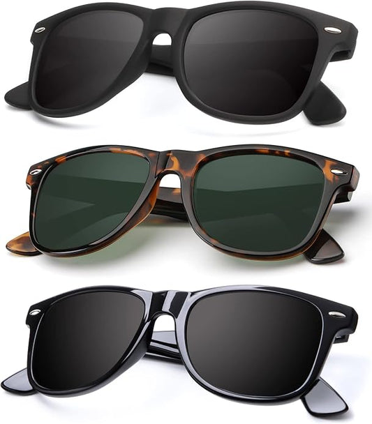 KALIYADI Polarized Sunglasses for Men and Women Matte Finish Sun glasses Color Mirror Lens UV Blocking (3 Pack)